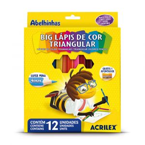 Lápis de Cor Big Triangular 12 Cores Acrilex