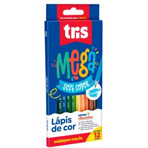 Lápis de Cor Mega Soft Color 12 Cores Tris