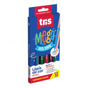 Lápis de Cor Mega Soft Bicolor 24 Cores Tris