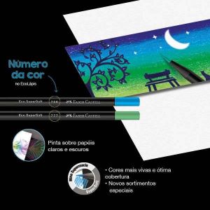 Lápis de Cor Faber-Castell SuperSoft - 15 Cores Frias