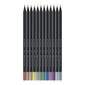 Lápis de Cor Faber-Castell Supersoft 12 Cores Metalicas