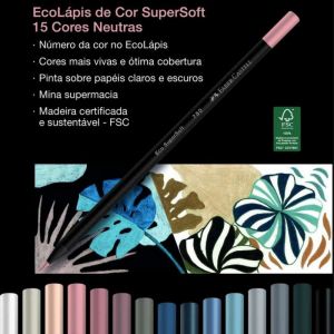 Lápis de Cor Faber-Castell Supersoft 15 Cores Neutras