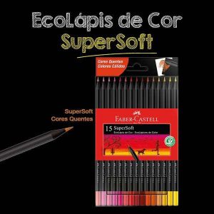 Lápis de Cor Faber-Castell SuperSoft - 15 Cores Quentes