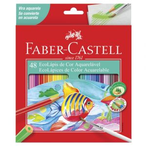 Lápis de Cor 48 Cores Ecolápis Faber-Castell Aquarelável