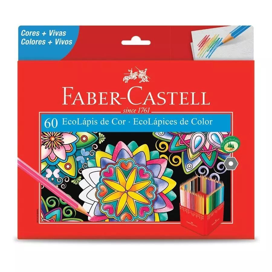 Lápis de Cor Faber-Castell - 60 Cores