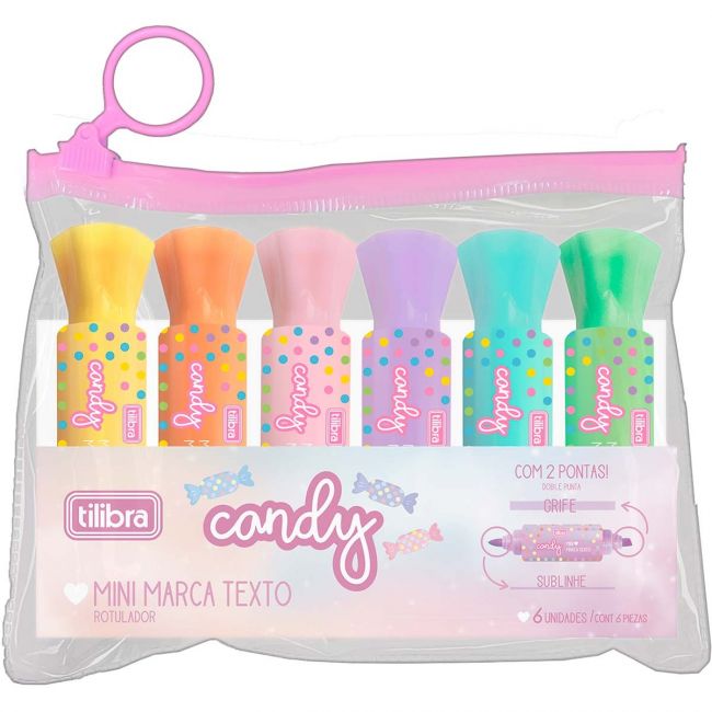 Marca Texto Mini Candy Estojo C/ 6 Unidades Tilibra