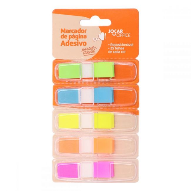 Marcador de Página Adesivo - Index Film - Pastel Trend - 5 Cores com 25 Folhas Cada