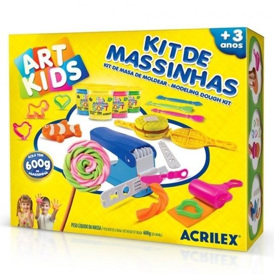 Kit Massinhas de Modelar Art Kids Acrilex 600g