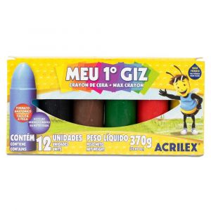 Meu 1º Giz de Cera Acrilex 12 Cores