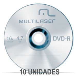 Midia Dvd-R 4.7Gb Multilaser 16X Shrink DV061 - 10 Unidades