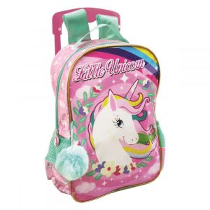 Mochila Escolar Feminina Infantil com Rodinha e Alça Retrátil - Little Unicorn (Sortido) - Unidade