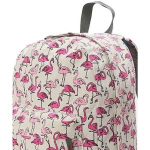 Mochila de Costas Feminina RVIX CG30439 - Flamingos - Bege