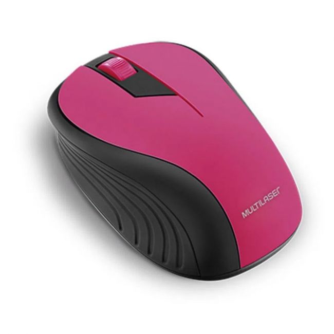 Mouse Sem Fio 2.4GHz 1200DPI 3 botões USB Multilaser MO214 - Rosa