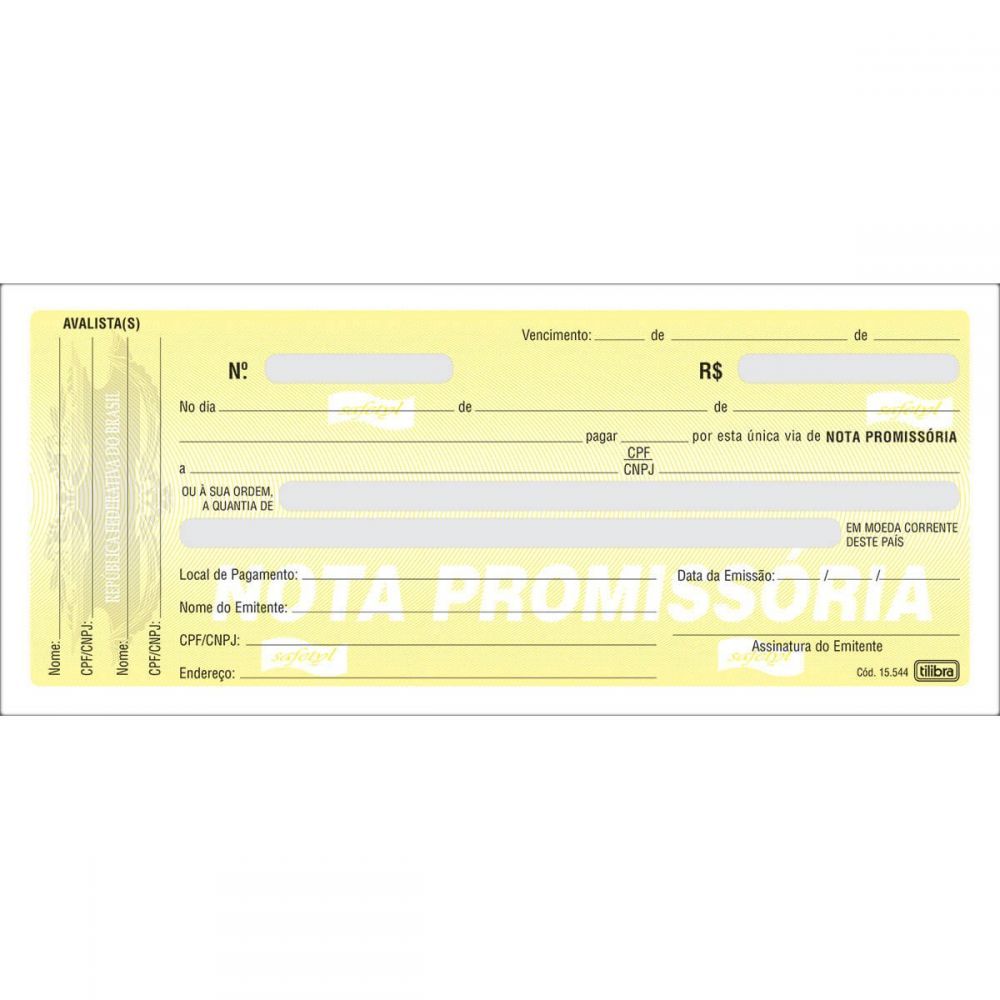 NOTA PROMISSORIA 50 FLS PEQUENA 147X63MM