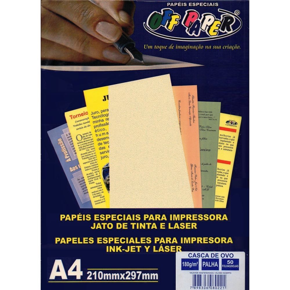 Papel Especial A4 Casca De Ovo A4 50 Folhas 180 Gm² Palha Na Loja 1276