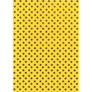 Papel Especial A4 Off Paper - Bolinha Metalizada - Amarelo - 10 Folhas