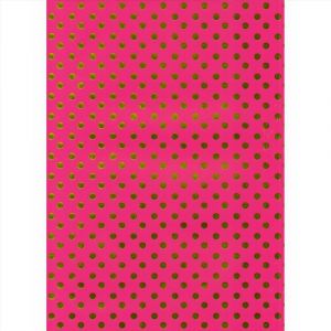 Papel Especial Bolinha Metalizada A4 - Rosa - 10 Folhas