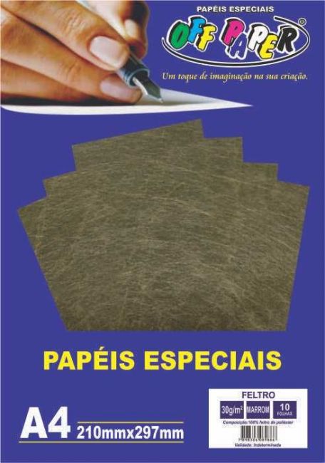 Papel Feltro A4 10 Folhas - Marrom