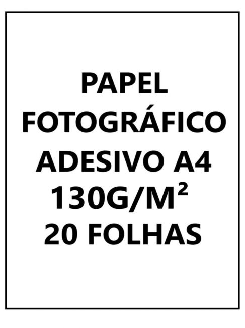 Papel Fotográfico Adesivo A4 130g 20 Folhas