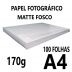 Papel Fotográfico Matte 170g A4 - 100 Folhas