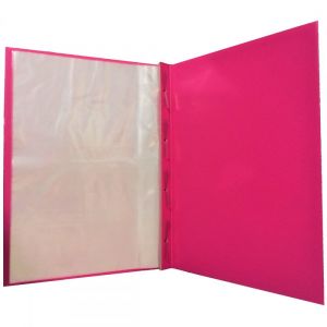 Pasta Catálogo Percalux Lombo Aberto Com Visor 10 Envelopes - Rosa