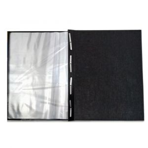 Pasta Catálogo Percalux Lombo Aberto Com Visor 10 Envelopes - Preto