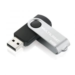 Pen Drive Multilaser Twist USB Leitura 10MB/s e Gravação 3MB/s Preto - PD590 - 64GB 