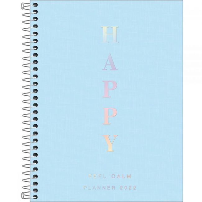 PLANNER ESPIRAL 17,7 X 24 CM HAPPY AZUL 2023