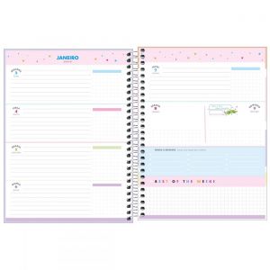 Planner Espiral 17,7 x 24 cm Happy Lilás 2022