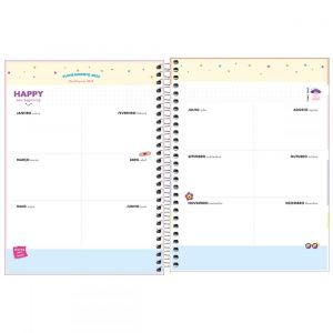 PLANNER ESPIRAL 17,7 X 24 CM HAPPY ROSA 2023