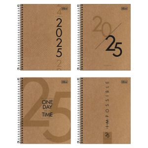 Planner Espiral 17,7 X 24 Cm Kraftwork 2025 Tilibra (Sortido)