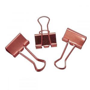 Clips para papel binder 25mm Ouro Rose - 10un