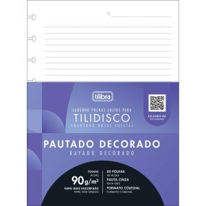 Refil Para Tilidisco Colegial Pautado Decorado 80 Folhas Tilibra (Sortido)