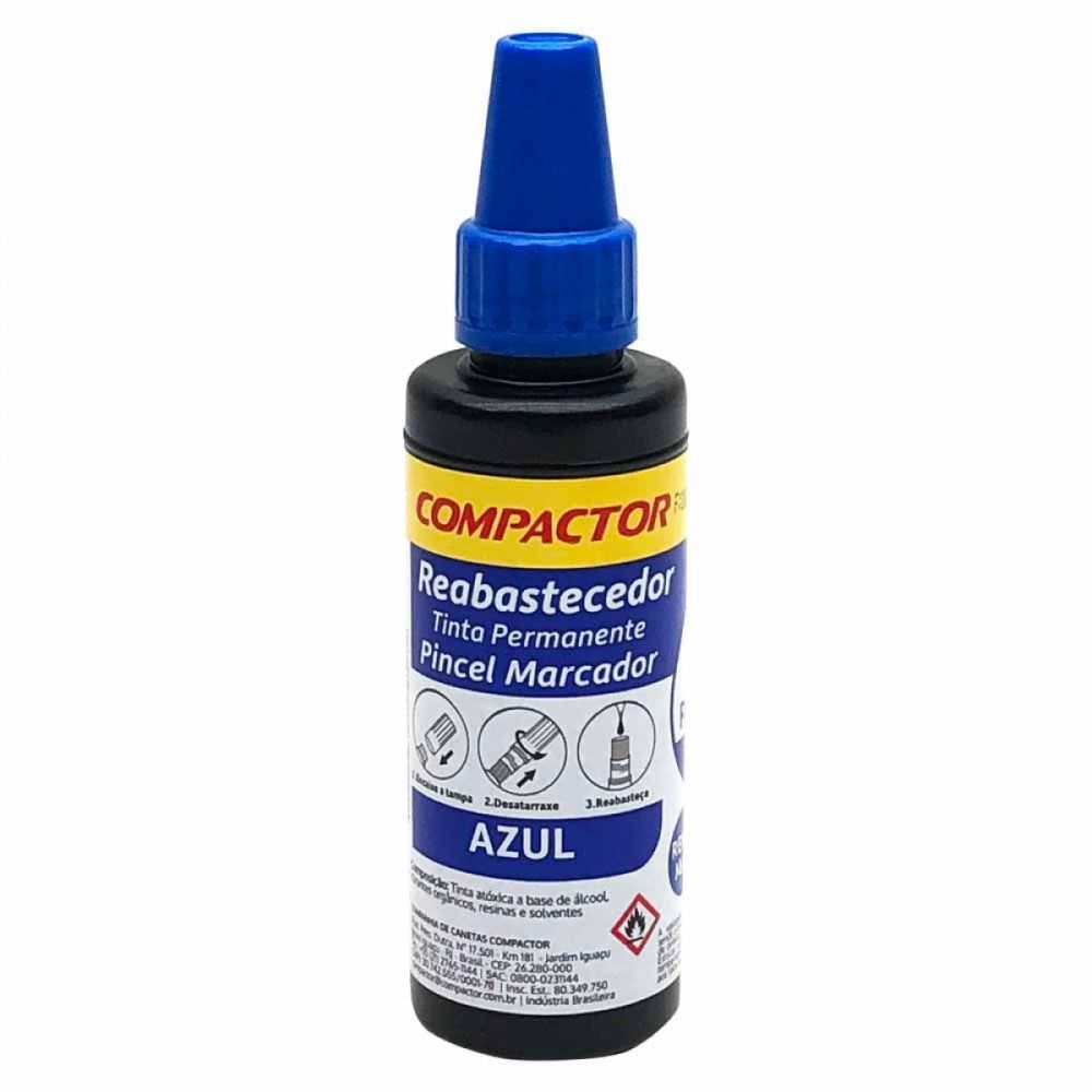 Refil Reabastecedor Compactor Tinta Permanente Pincel Marcador 30ml - Azul