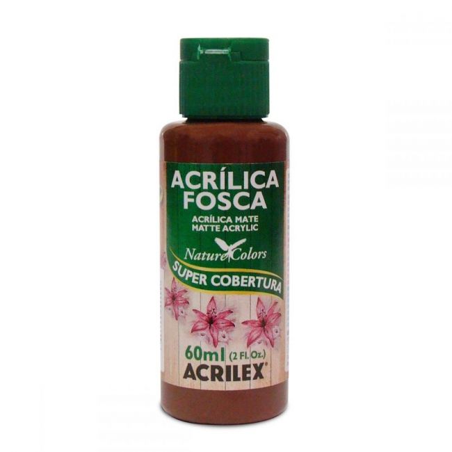 Tinta Acrílica Fosca - Nature Colors - 60ml - Marrom Escuro 526