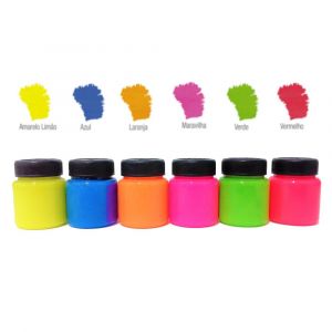 Tinta Acrílica Neon Art Teen 6 cores 10ml por pote