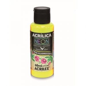 Tinta Acrílica Neon Acrilex 60ml - Amarelo Limão 102