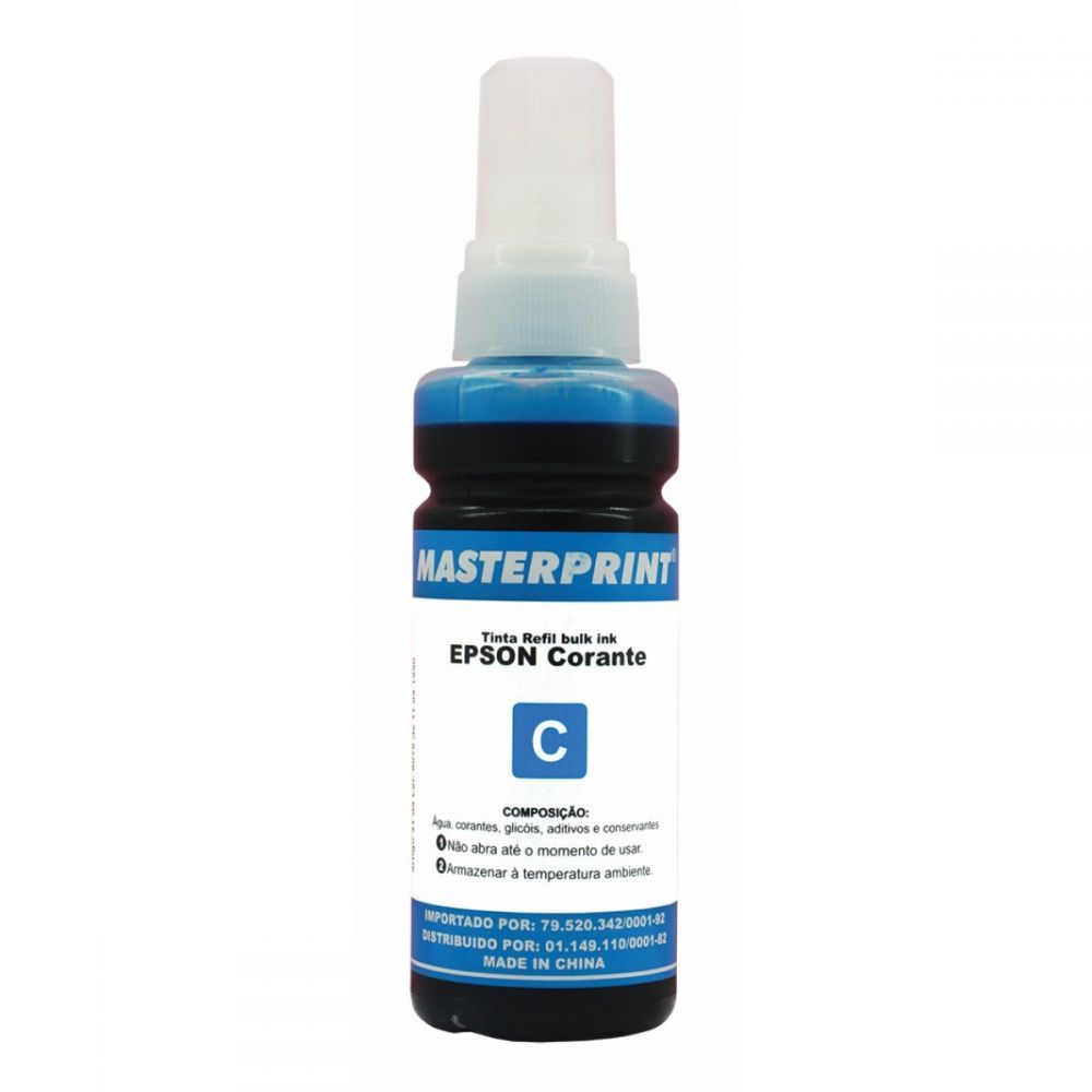 Refil de Tinta Masterprint Ciano R-EP100C - Epson Corante Compatível - MP664/673 - 100ml