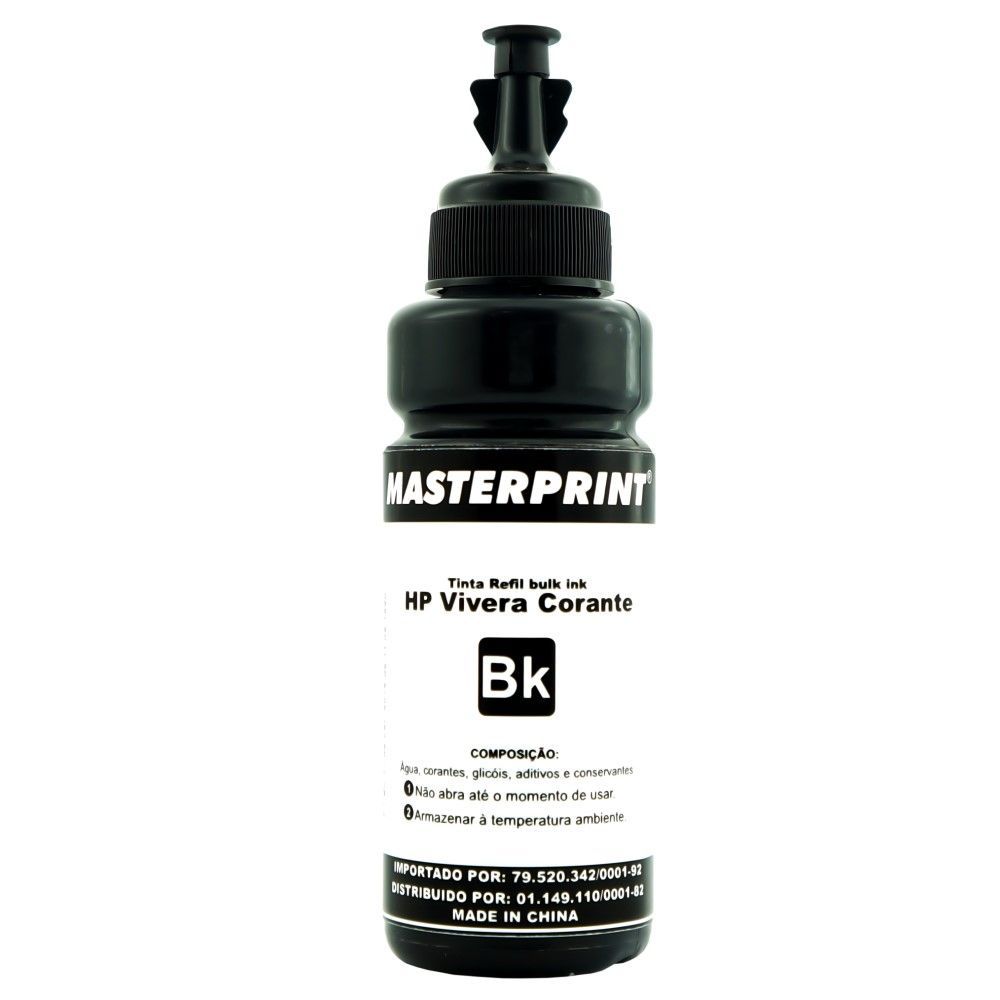 Refil de Tinta para Impressora Bulk Ink HP Vivera Corante R-HP100BK 100ml - Preto