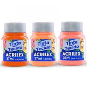 Tinta para Tecido Fosca 37ml - Tons Alaranjados