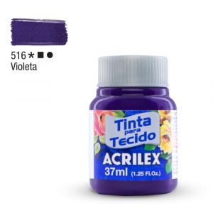 Tinta para Tecido Fosca 37ml - Tons de Lilás, Violeta e Roxo