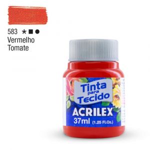 Tinta para Tecido Fosca 37ml - Tons de Vermelho (Unidade)