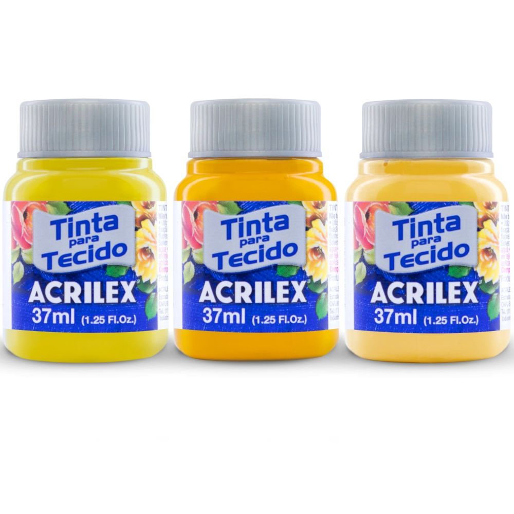 Tinta para Tecido Fosca 37ml - Tons de Amarelo (Unidade)