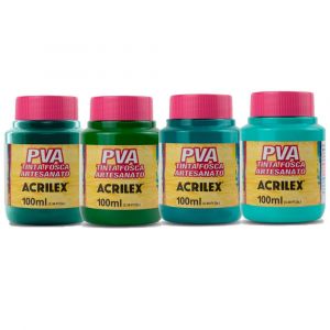 Tinta PVA Fosca Acrilex 100ml Tons de Verde (Unidade)